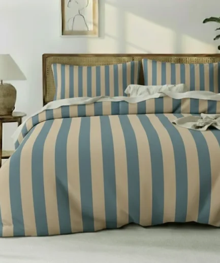 Teal & Sand Stripe King Comforter Set