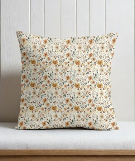 Plush Throw Pillow Covers – Floral Pattern Cushion Cover