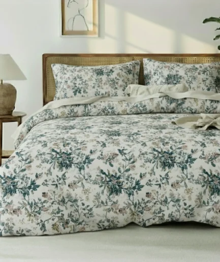 Floral Print Twin Duvet Cover Set – Soft Breathable Polyester Bedding