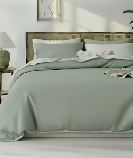 Cambridge Blue Queen Duvet Cover Set – Soft Minimal Bedding with Pillowcases