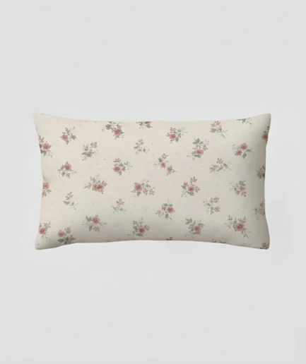 Floral Cotton Pillow Sham — Vintage Rose Scatter Pattern