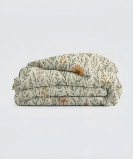 Floral Botanical Queen Duvet Cover Set - Soft Polyester Bedding with Pillowcases