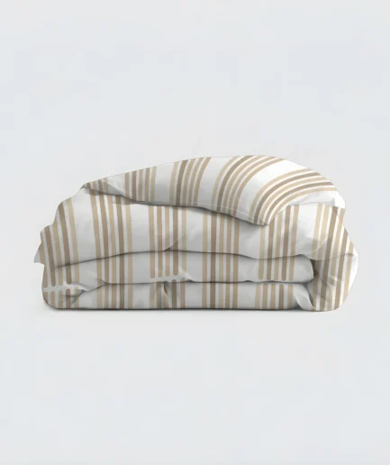 Beige Geometric Full Duvet Cover Set – Soft Breathable Modern Bedding